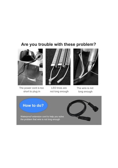 Shineyee 5 Adet 1 Metre Ip67 Su Geçirmez Led Bahçe Işığı Genişletme Kablosu - Pvc Malzeme, Erkek-dişi Bağlantı