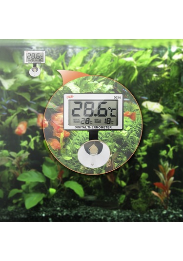 Samdoo Akvaryum Dijital Lcd Termometre, Yüksek/düşük Sıcaklık Otomatik Alarm, Dc16, Pil Dahil Değil