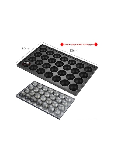 Konesam 28 Delikli Gazlı Balık Köftesi, Ahtapot Küçük Topları Ve Battaniye Yumurtası Pişirme Tabağı - 2 Adet İğne İle Diğer