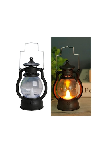 Suntek Magideal Fener Led Yağ Lambası Masa Sundurma Kabin Siyah