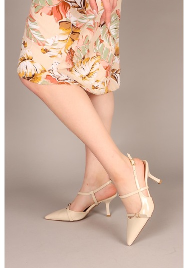 Vesper Çapraz Bağlı Stiletto Ten-7810 Ten