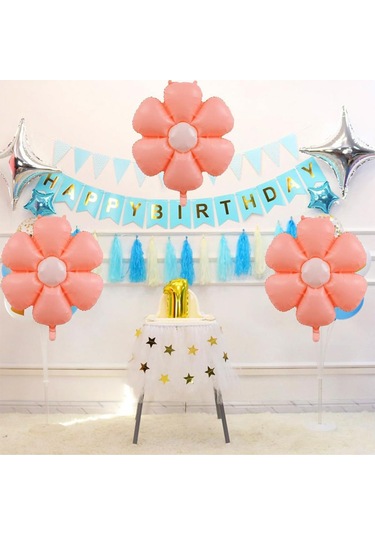 Papatya Folyo Balon 77x66 Cm Makaron Somon Parti Kutlama Seti