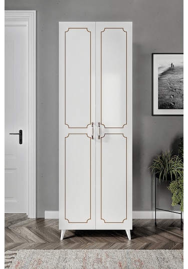 2 Kapaklı 5 Bölmeli Geniş Çok Amaçlı Ayakkabı Dolabı, Ayakkabılık Beyaz