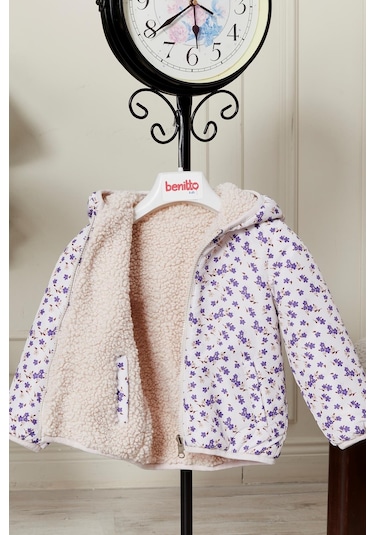 Benitto Kids Çift Taraflı Kız Bebek Çocuk Mont 51344 Mor