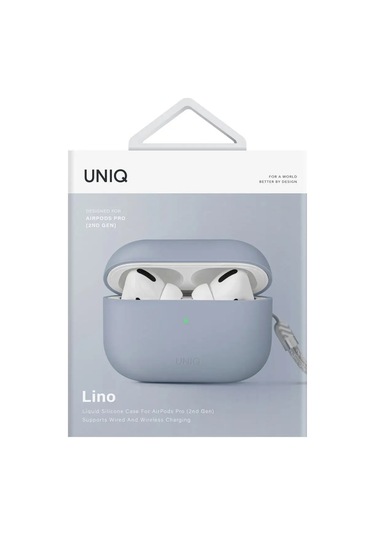 Unıq Airpods Uyumlu Pro 2 İçin Lıno Silikon Kılıf Bilek Askısı İle 147855447 Açık Mavi