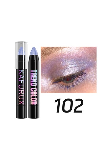 24 Renk Sedefli Glitter Göz Farı Eyeliner Kalem Su Geçirmez Mat Çıplak Göz Farı 102 Dark Topaz