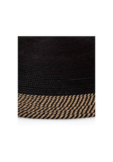 Cool Halı Luke 873 Siyah Yuvarlak Halı Bohem Örgü Hasır Kilim Dekoratif Mutfak Balkon Banyo Halısı