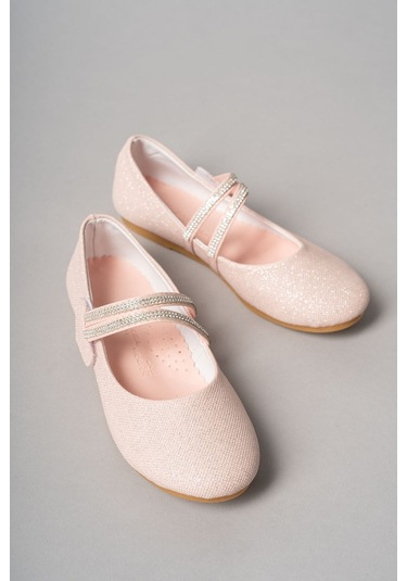 Gimer - Çatal Baretli Kalpli Pudra Star Kız Çocuk Ayakkabı - ... Pudra