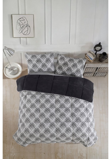 Formeya Siyah Tek Kişilik Wellsoft Yorgan Yastık Kılıflı