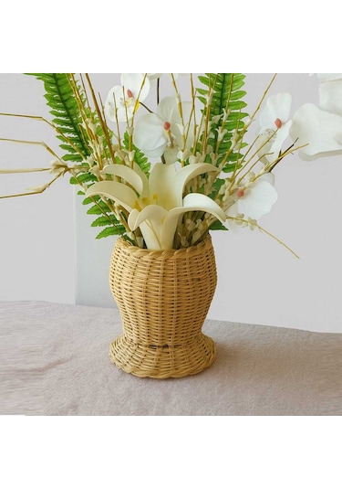 Siparişbox 18x10cm Rattan Vazo Bambu