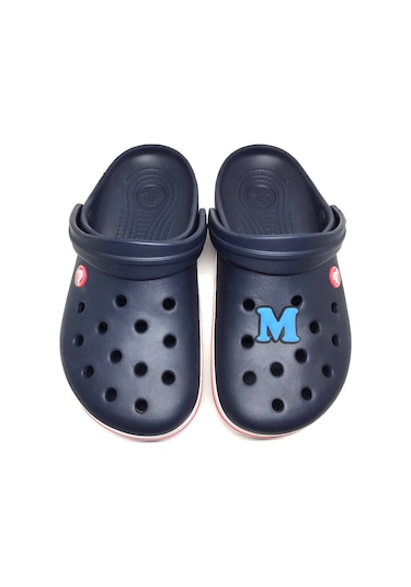 Crocs Terlik Süsü & Renkli Aksesuar Harf Jibbitz Koyu Mavi