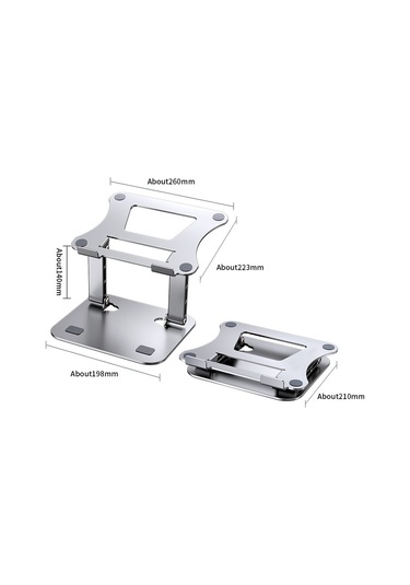 N16 Ayarlanabilir Masaüstü Isı Dağıtımı Dizüstü Standı Katlanabilir Alüminyum Alaşımlı Dizüstü Bilgisayar Yükseltici Tutucu