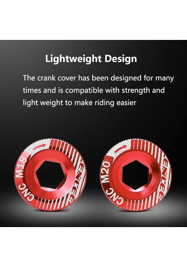 Sones Enlee Alüminyum Bisiklet Krank Kapağı Krank Vidaları, Renk: M18 Siyah