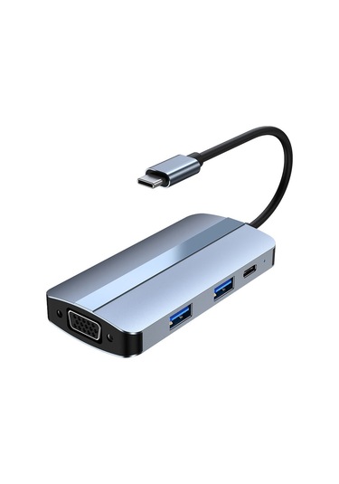 Byl-2106 7'si 1 Arada Usb-c / Type-c - Usb Yerleştirme İstasyonu Hub Adaptörü Gümüş