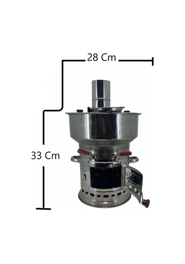 Paslanmaz 304 Çelik 10 L Çift Hazneli Demlikli Semaver