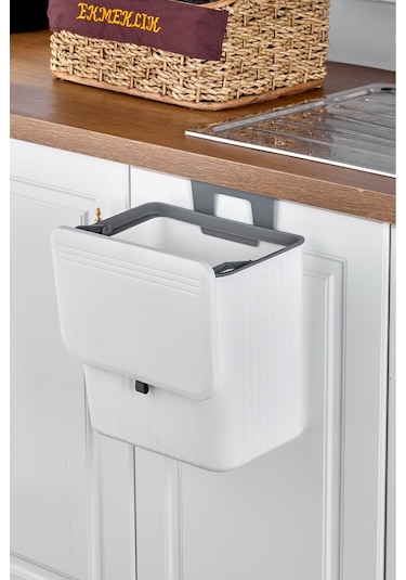 Bayev Fonksiyonel Kapaklı Banyo Ve Mutfak Tezgah Üstü Çöp Kovası 15 Lt. Pratik Kapak Çok Renkli