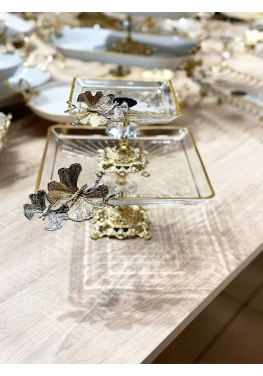 Alfafe Home 2 Lı Cam Sunumluk Gold