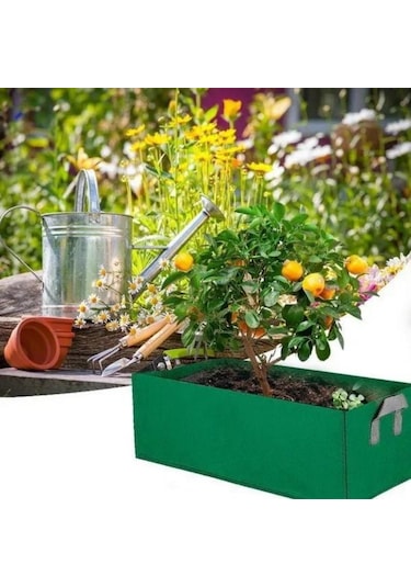 Yeşil Kumaş Yükseltilmiş Bahçe Yatağı Kare Keçe Bahçe Çiçek Yetiştirme Çantası Sebze Bit Dikme Çantası Ekici Pot Saksılar 55796873