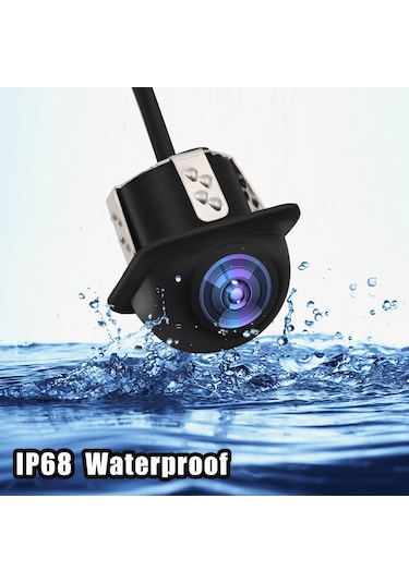 Reedark Araba Geri Görüş Kamerası Pc7080 Çip 170 Derece Geniş Açı Ip68 Su Geçirmez Park Yardımı Metreleği