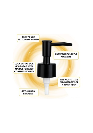 Ximistore9 2 Adet Siyah Sabun Dispenseri Değişim Pompa Kafa - Cam Botlar İçin Uyumlu, Sızıntısız, Ayarlanabilir Boyut, Çok Amaçlı Kullanım Siyah