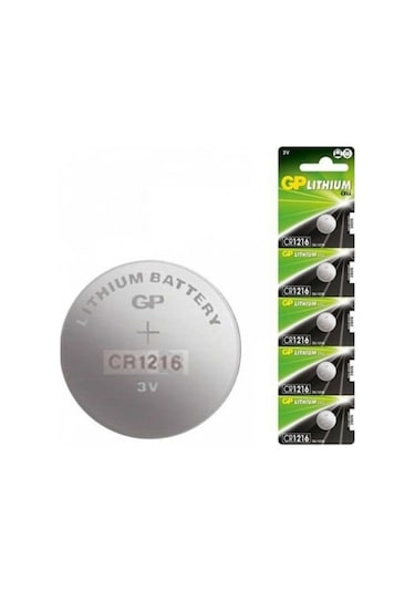 GP CR1216 3V Lityum Kartela Düğme Pil 5'li