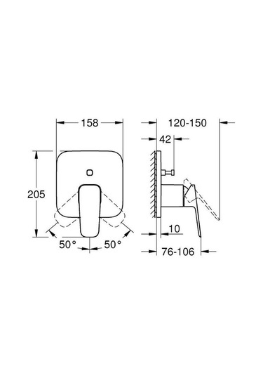 Grohe Cubeo Ankastre Banyo/Duş Bataryası - 1017782430 Gri