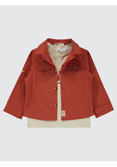 Civil Boys Erkek Çocuk Tişörtlü Gömlek 2-5 Yaş Koyu Bakır Koyu Bakır