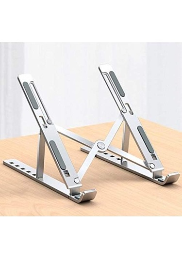 Aorus 17 Kompakt Quickswitch Dizüstü Bilgisayar Standı, Çok Açılı Görüntüleme Katlanabilir Yükseltici Metalik Gümüş