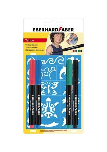 Faber-Castell Eberhard Faber Dövme Kalemi Seti 4 Renk Tattoo Mark