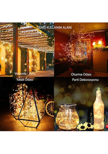Güneş Enerjili Bahçe Aydınlatma 10+2M Sarı/Rgb Dış Mekan (553402047)