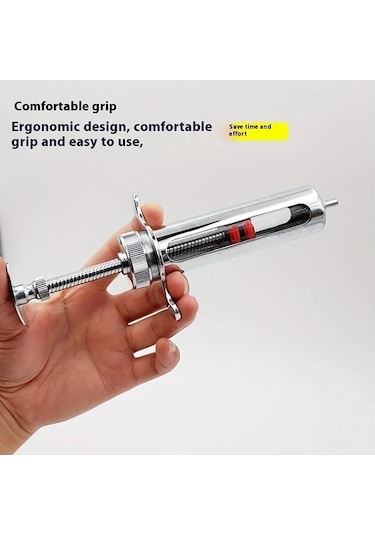 Fochsia Metal 20g Paslanmaz Çelik Veteriner Şırınga Hızlı Bağlantı Büyük Hayvan