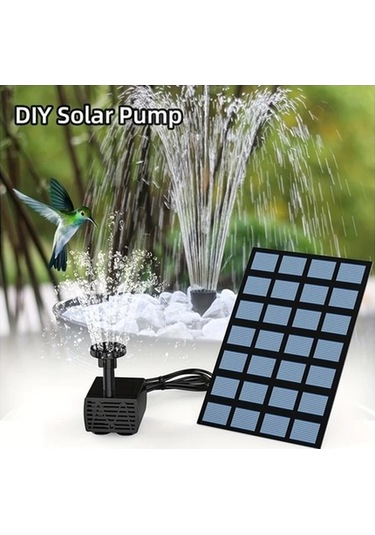 Besthome1 Dream011 1 Adet Güneş Pompası Kiti 11x11cm 1.5w Dış 6 Nozullu Kuş Banyosu Akvaryum