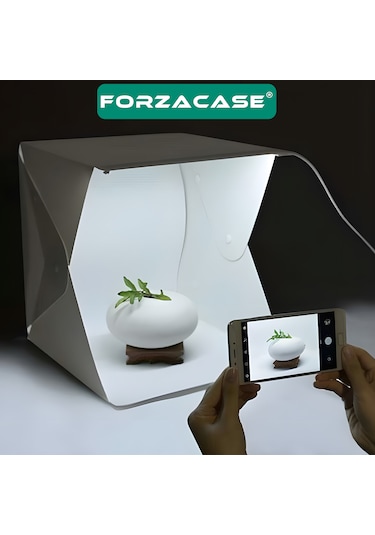 Forzacase FC629 Profesyonel Işıklı Ürün Fotoğraf Çekim Standı 20x20 Cm