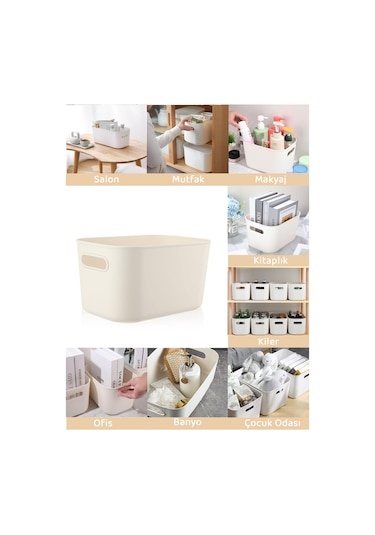 Meleni Home 4'lü Organizer Kutu Seti - 4 Lt Çok Amaçlı Düzenleyici - Dekoratif Saklama Kutusu