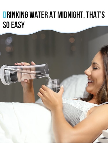 Teltree Dayanıklı Borosilikat Cam Su Sürahisi - Modern Ve Şık Tasarım Beyaz