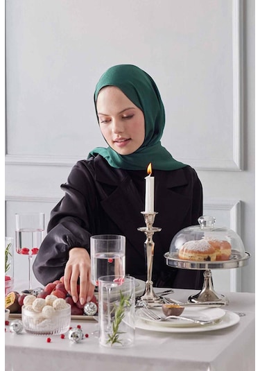 Gesshop Kadın Abiye Janjan Şal Zümrüt Yeşili