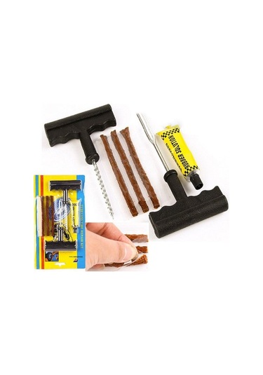 Deluxe Tire Plug Kiti Patlak Lastik Tamir Seti 6 parça