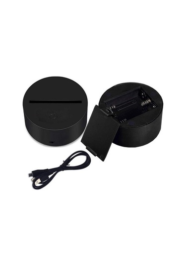 Wealthglow Renk Değiştiren 3d Dekoratif Şekilli Led Lamba - 12 Cm L4ktn3 Siyah