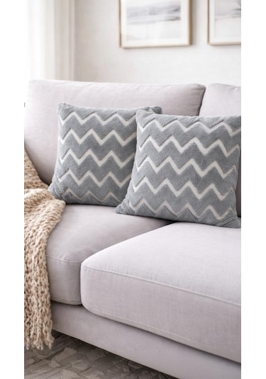 Linen Bohem Soft Punch Gri Kırlent Kılıfı 2 Adet 43x43 Gri