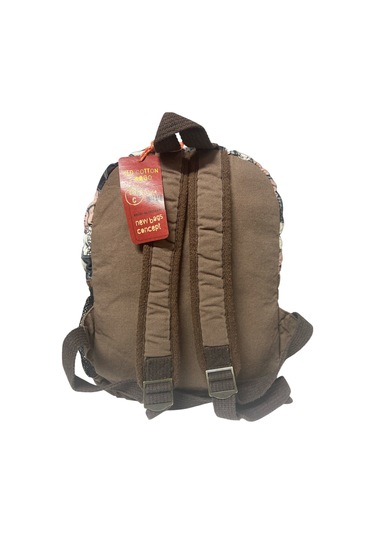 Kaliteli Renkli Vintage Salaş Disayn Günlük Sırt Gezi Okul Seyahat Çantası 28 Cm X 37 Cm Kahverengi