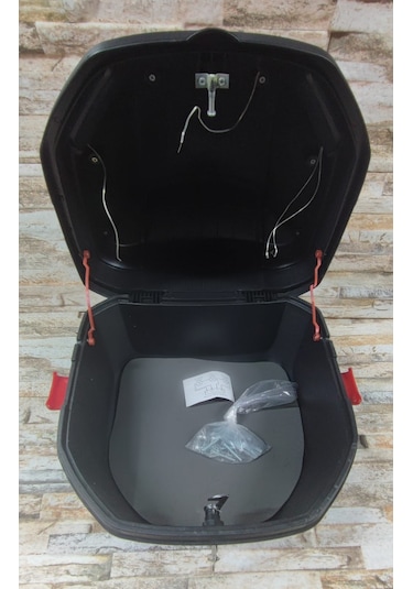 Motosiklet Arka Çanta 33lt Işıklı Stop Sağ Sol Sinyal Kırmızı Kırmızı