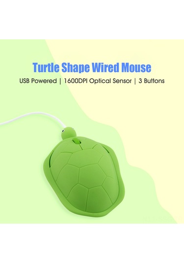 Springsun Sevimli Kaplumbağa Şekilli Usb Fare - 1600 Dpı, Ergonomik Tasarım, Pc/laptop İçin Diğer