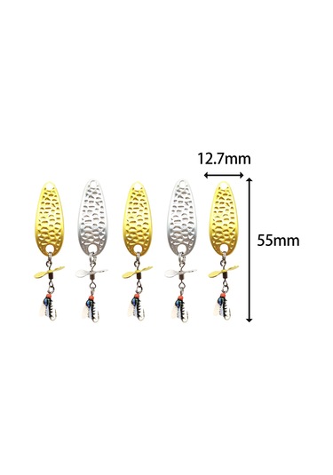 Homyl 5 Adet Fly Fishing Sinekler 5g-payetler-55x12.7mm