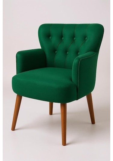 Roma Berjer - Modern Tekli Koltuk - Babyface Kumaş - Yeşil