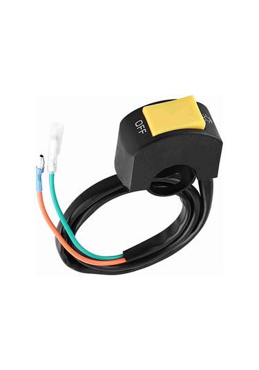 Geeroyoo Motosiklet 22mm Direksiyon Led Far Açma-kapama Anahtarı Sarı Düğme - Evrensel Uyumlu, Dayanıklı Plastik Kasa