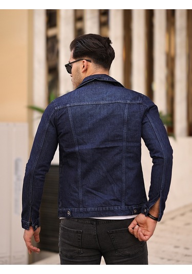 Lacivert Renk Düğmeli Kot Ceket Koyu Lacivert -556745856- Koyu Lacivert