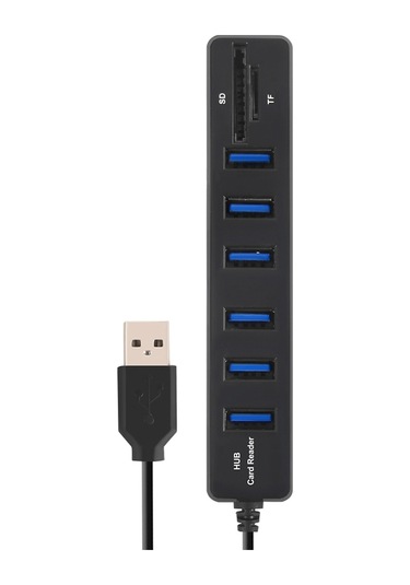 Konesam Beyaz Usb 2.0 5 Port Hub İle Sd/tf Kart Okuyucu - 480 Mbps Hızlı Veri Transferi, Plug & Play, Taşınabilir