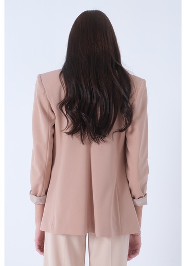 Feminist Bej Vatkalı Astarlı Blazer Ceket 0105110.55 Bej