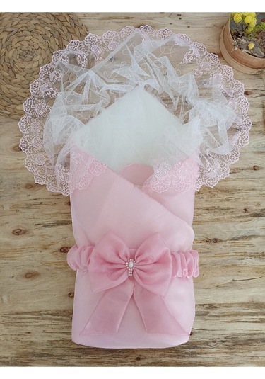 Kumru Kristal Kı Bebek Kundağı Unisex Bebek Dış Kundak Battaniyesi Hastane Çıkışı Kundak Battaniye Pembe
