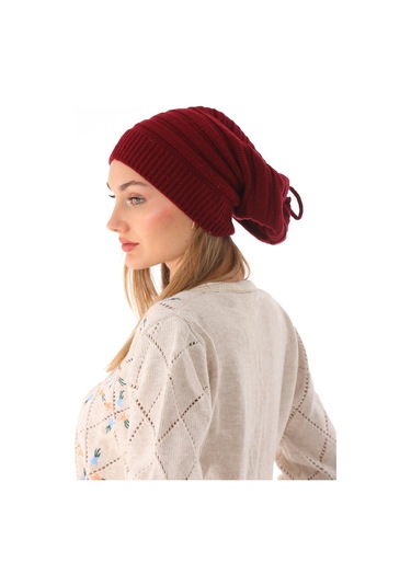 Kadın İpli Bordo Bere Bordo